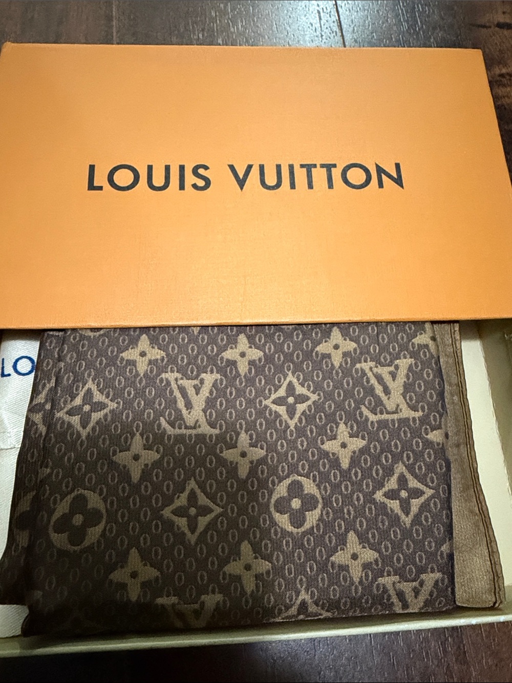 Louis Vuitton Brown Monogram Pattern women Scarf